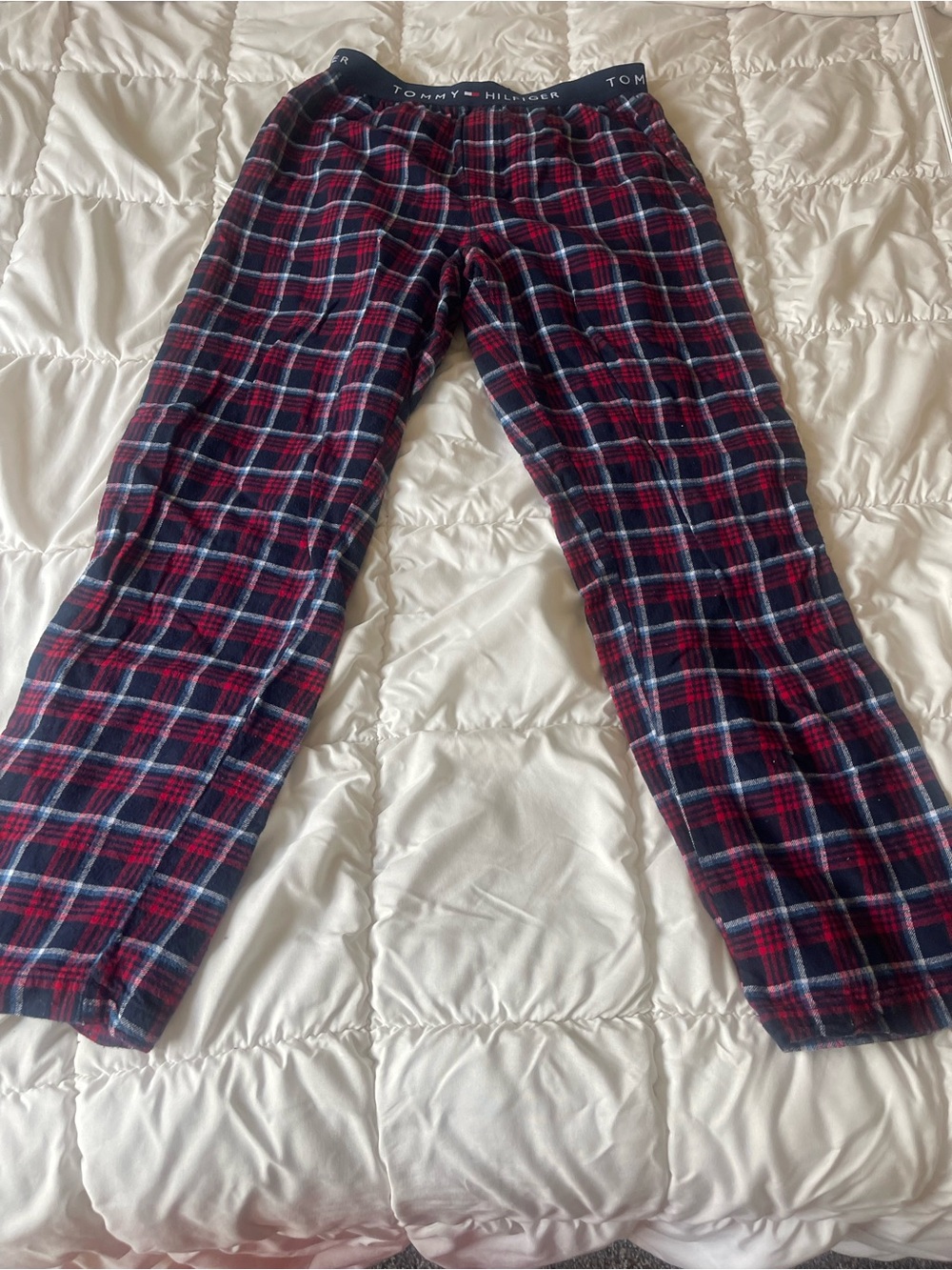 Tommy Hilfiger Women Red & Navy Plaid Lounge Pants